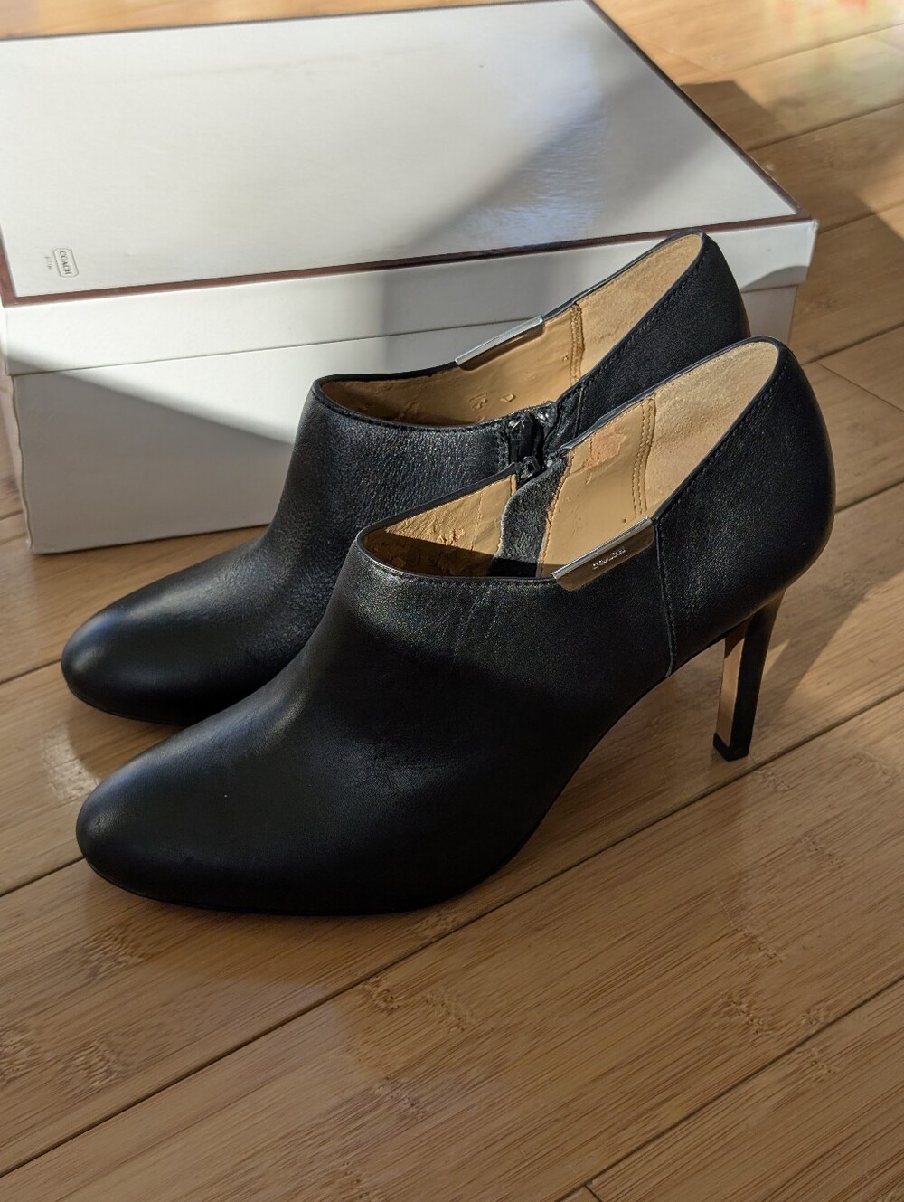 Coach Black Leather Seneca Booties